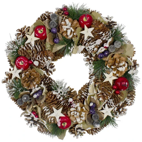 Northlight Frosted Berries, Fruit And Pine Cone Artificial Christmas Wreath - 10.5-Inch, Unlit 3 Northlight Frosted Berries, Fruit And Pine Cone Artificial Christmas Wreath - 10.5-Inch, Unlit