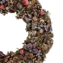 Northlight Sugared Purple Flowers And Pine Cones Artificial Christmas Wreath - 20-Inch, Unlit -Christmas Decoration Store northlight sh36230 2 93225.1588362585