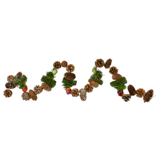 Northlight 5' X 5.25" Apples And Pine Cone Artificial Christmas Garland - Unlit 3 Northlight 5' X 5.25" Apples And Pine Cone Artificial Christmas Garland - Unlit
