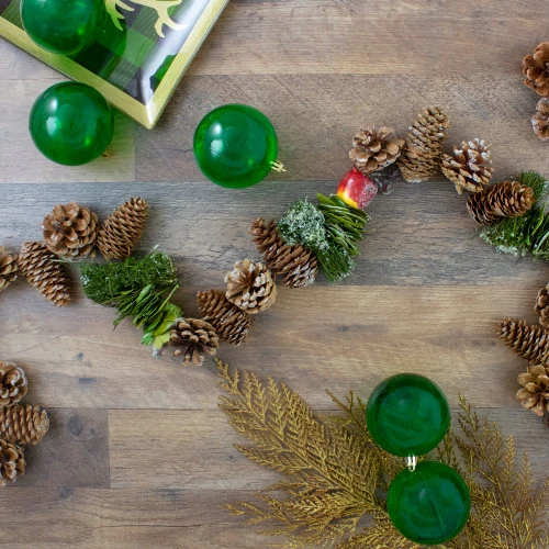 Northlight 5' X 5.25" Apples And Pine Cone Artificial Christmas Garland - Unlit 4 Northlight 5' X 5.25" Apples And Pine Cone Artificial Christmas Garland - Unlit - Image 2