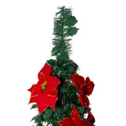 Northlight 6' Pre-Lit Slim Pre-Decorated Poinsettia Pop-Up Artificial Christmas Tree -Christmas Decoration Store northlight sm27458 2 49868.1665610751