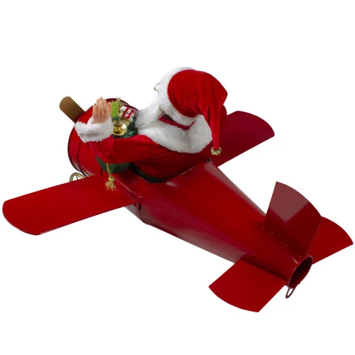 Northlight 32" Waving Santa Delivering Presents On A Plane Christmas Decoration 7 Northlight 32" Waving Santa Delivering Presents On A Plane Christmas Decoration - Image 5