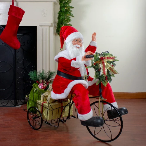 Northlight 32" Pre-Lit LED Animated And Musical Santa Claus Riding A Tricycle Christmas Figurine 4 Northlight 32" Pre-Lit LED Animated And Musical Santa Claus Riding A Tricycle Christmas Figurine - Image 2