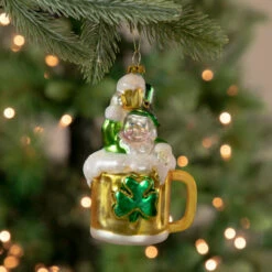Northlight 5" Leprechaun In A Beer Mug Glass Christmas Ornament -Christmas Decoration Store northlight tr01849 styled 11474.1665610422