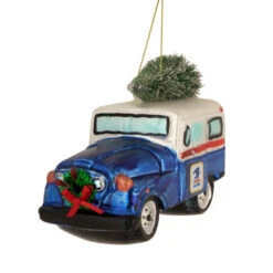 Northlight 5" Blue And White "U.S. Mail" Service Truck With Tree Glass Christmas Ornament 8 Northlight 5" Blue And White "U.S. Mail" Service Truck With Tree Glass Christmas Ornament -Christmas Decoration Store northlight tr15206 2 25230.1665260519