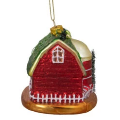 Northlight 4" Festive Red And Green Barn With Roof Glass Christmas Ornament -Christmas Decoration Store northlight tr26263 2 62494.1665610739