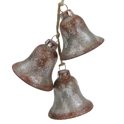 Northlight 5" Silver And Brown String Of Bells Glass Christmas Ornament 3 Northlight 5" Silver And Brown String Of Bells Glass Christmas Ornament