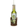 Northlight 6.25" Green And Brown Hanging Glass Wine Bottle Christmas Ornament
