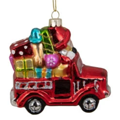 Northlight 4" Red Fire Truck With Santa And Presents Glass Christmas Ornament -Christmas Decoration Store northlight tr83414 1 64744.1665580038