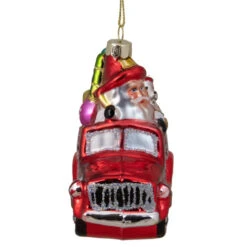 Northlight 4" Red Fire Truck With Santa And Presents Glass Christmas Ornament -Christmas Decoration Store northlight tr83414 2 02268.1665580038