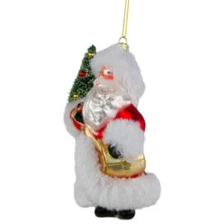 Northlight 6.25" Santa Claus With Christmas Tree Glass Ornament -Christmas Decoration Store northlight tr83477 3 59249.1690469255