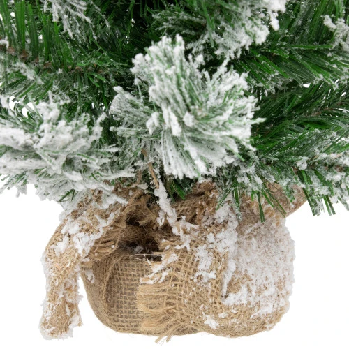 Northlight 22" Flocked Pine Full Artificial Christmas Tree In Burlap Base - Unlit 7 Northlight 22" Flocked Pine Full Artificial Christmas Tree In Burlap Base - Unlit - Image 5