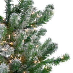 Northlight 4.5' Pre-Lit Full Flocked Natural Emerald Artificial Christmas Tree - Warm Clear Lights -Christmas Decoration Store northlight v04016 1 99868.1588354134