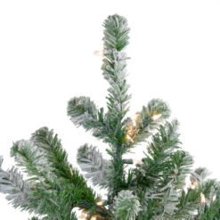 Northlight 4.5' Pre-Lit Full Flocked Natural Emerald Artificial Christmas Tree - Warm Clear Lights -Christmas Decoration Store northlight v04016 2 14223.1588354134