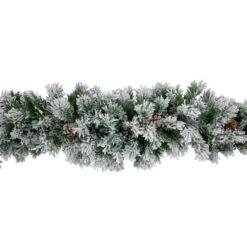Northlight 6.75' X 12" Flocked Angel Pine And Pine Cones Artificial Christmas Garland - Unlit -Christmas Decoration Store northlight v15090 02 60516.1690555853