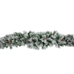 Northlight 6.75' X 12" Flocked Angel Pine And Pine Cones Artificial Christmas Garland - Unlit -Christmas Decoration Store northlight v15090 05 65826.1690555853