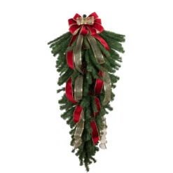 Northlight 60" Canadian Pine Artificial Christmas Teardrop Swag - Unlit -Christmas Decoration Store northlight v15099 styled 2also20use20for20j04099 04383.1681836429