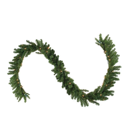Northlight 9' X 14" Pre-Lit Canadian Pine Artificial Christmas Garland, Clear Lights 3 Northlight 9' X 14" Pre-Lit Canadian Pine Artificial Christmas Garland, Clear Lights