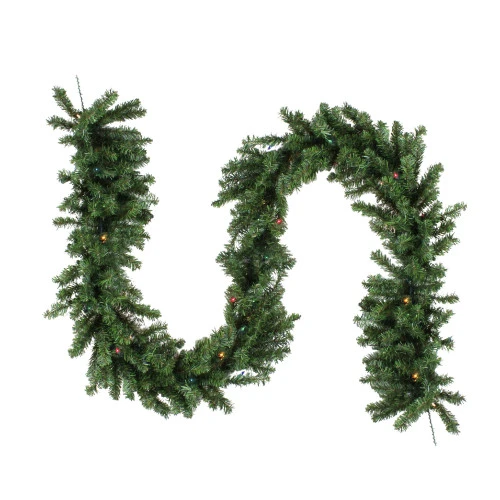 Northlight 9' X 14" Pre-Lit Canadian Pine Artificial Christmas Garland, Multi Lights 3 Northlight 9' X 14" Pre-Lit Canadian Pine Artificial Christmas Garland, Multi Lights