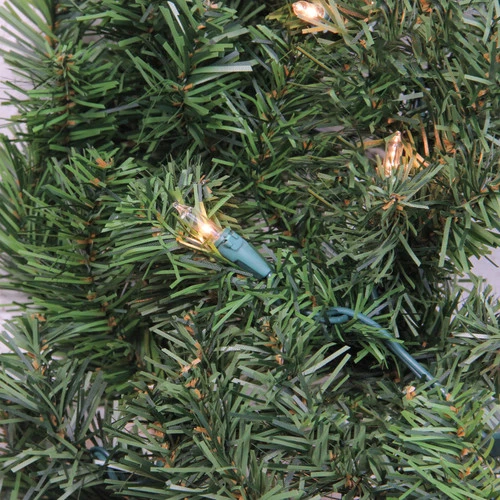 Northlight 9' X 14" Pre-Lit Canadian Pine Artificial Christmas Garland, Clear Lights 4 Northlight 9' X 14" Pre-Lit Canadian Pine Artificial Christmas Garland, Clear Lights - Image 2