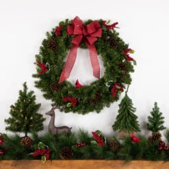 Northlight Pre-Lit Canadian Pine Artificial Christmas Wreath, 30-Inch, Clear Lights -Christmas Decoration Store northlight v15839 styled2 21145.1689085520