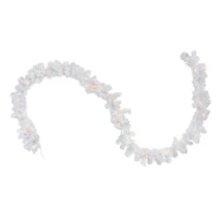 Northlight 50' X 10" Pre-Lit Commercial Length Snow White Christmas Garland, Clear Lights