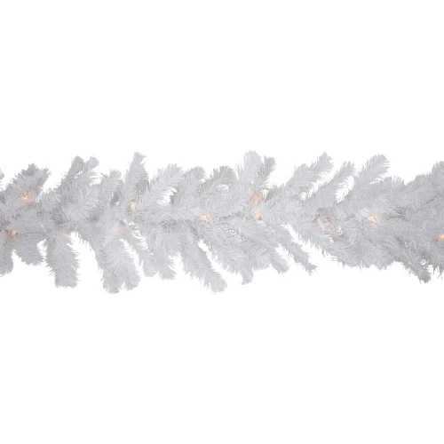 Northlight 9' X 12" Pre-lit Snow White Artificial Christmas Garland - Clear Lights 6 Northlight 9' X 12" Pre-lit Snow White Artificial Christmas Garland - Clear Lights - Image 4