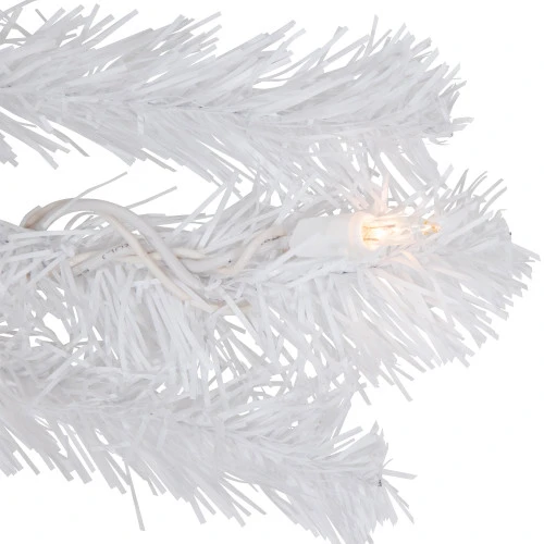 Northlight 9' X 12" Pre-lit Snow White Artificial Christmas Garland - Clear Lights 8 Northlight 9' X 12" Pre-lit Snow White Artificial Christmas Garland - Clear Lights - Image 6