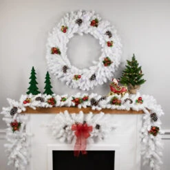 Northlight Pre-Lit White Pine LED Artificial Christmas Wreath - 36-Inch, Multicolor Lights -Christmas Decoration Store northlight v158772c20v15816 styled 81655.1690296404