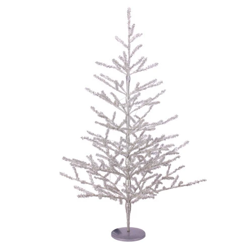 Northlight 3' Pre-Lit LED Silver Tinsel Twig Artificial Christmas Tree - Clear Lights 3 Northlight 3' Pre-Lit LED Silver Tinsel Twig Artificial Christmas Tree - Clear Lights