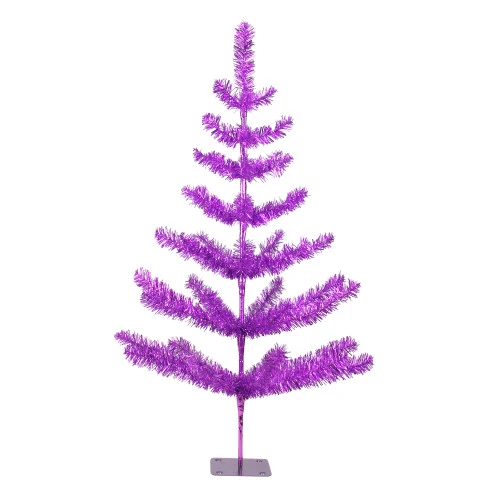 Northlight 3' Medium Purple Tinsel Twig Artificial Christmas Tree - Unlit 3 Northlight 3' Medium Purple Tinsel Twig Artificial Christmas Tree - Unlit