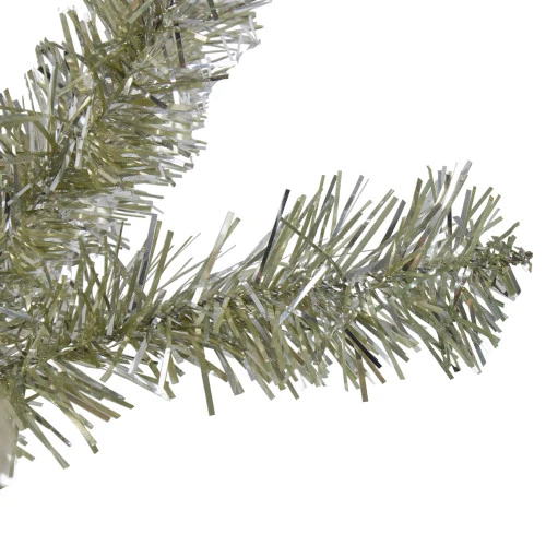 Northlight 9' X 12" Metallic Champagne Gold Artificial Christmas Tinsel Garland - Unlit 4 Northlight 9' X 12" Metallic Champagne Gold Artificial Christmas Tinsel Garland - Unlit - Image 2