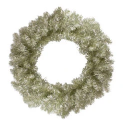 Northlight 24" Metallic Champagne Gold Artificial Double Tinsel Christmas Wreath - Unlit