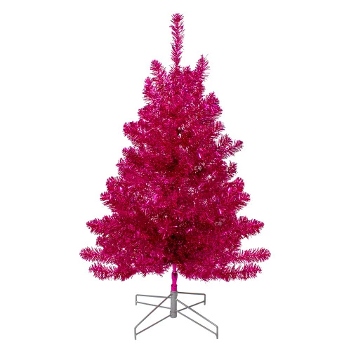 Northlight 3' Metallic Pink Tinsel Artificial Christmas Tree - Unlit 3 Northlight 3' Metallic Pink Tinsel Artificial Christmas Tree - Unlit