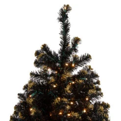 Northlight Pre-Lit LED Black Crystal Pine With Gold Glitter Artificial Christmas Tree - 7.5 Ft Clear Lights -Christmas Decoration Store northlight v27364 2 58309.1665610428