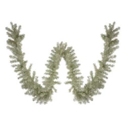 Northlight 9 X 12 Pre-lit Metallic Sterling Silver Artificial Christmas Tinsel Garland - Clear Lights