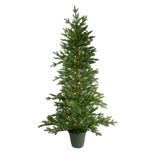 Northlight 6' Potted Noble Pine Slim Artificial Christmas Tree - Unlit 3 Northlight 6' Potted Noble Pine Slim Artificial Christmas Tree - Unlit