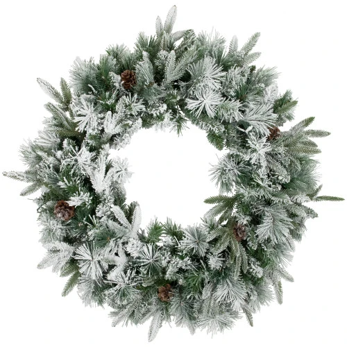 Northlight Flocked Rosemary Emerald Angel Pine Artificial Christmas Wreath - 30-Inch, Unlit 3 Northlight Flocked Rosemary Emerald Angel Pine Artificial Christmas Wreath - 30-Inch, Unlit