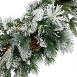 Northlight Pre-Lit Flocked Rosemary Emerald Angel Pine Artificial Christmas Wreath - 30-Inch, Clear LED Lights 11 Northlight Pre-Lit Flocked Rosemary Emerald Angel Pine Artificial Christmas Wreath - 30-Inch, Clear LED Lights -Christmas Decoration Store northlight v27390 02 52977.1692025709