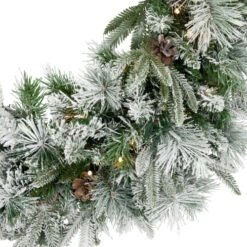 Northlight Pre-Lit Flocked Rosemary Emerald Angel Pine Artificial Christmas Wreath - 30-Inch, Clear LED Lights 13 Northlight Pre-Lit Flocked Rosemary Emerald Angel Pine Artificial Christmas Wreath - 30-Inch, Clear LED Lights -Christmas Decoration Store northlight v27390 04 36705.1692025709