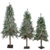 Northlight Set Of 3 Pre-Lit Slim Flocked Alpine Artificial Christmas Trees 6' - Multicolor Lights -Christmas Decoration Store northlight v27448 1updated 55009.1665610430