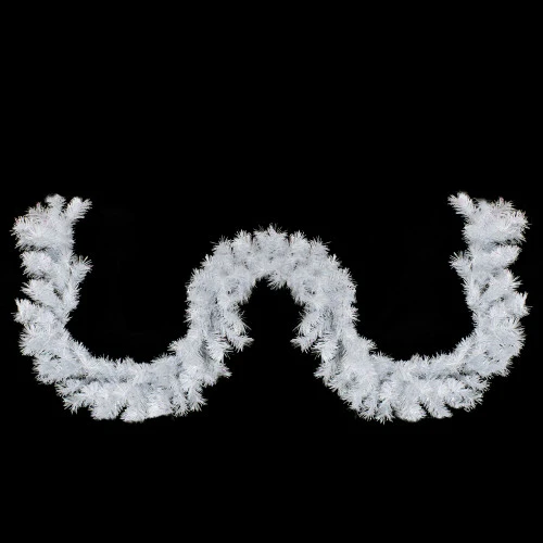 Northlight 9' X 10" Icy White Iridescent Spruce Artificial Christmas Garland - Unlit 4 Northlight 9' X 10" Icy White Iridescent Spruce Artificial Christmas Garland - Unlit - Image 2