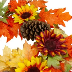 Northlight Sunflower And Pine Cone Artificial Thanksgiving Wreath - 24-Inch, Unlit -Christmas Decoration Store northlight vm26529 4 58829.1665610426