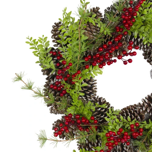 Northlight Frosted Pine Cones And Berries Artificial Christmas Wreath - 18-Inch, Unlit 5 Northlight Frosted Pine Cones And Berries Artificial Christmas Wreath - 18-Inch, Unlit - Image 3