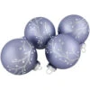 Northlight 4ct Matte Purple Glass Ball Christmas Ornaments With Branch Design 2.5" (63.5mm) -Christmas Decoration Store northlight wy00127 2new 34585.1674812771