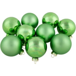 Northlight 9ct Grass Green Finish Glass Christmas Ball Ornaments 2.5" (65mm) -Christmas Decoration Store northlight wy00747 3 79362.1677147410