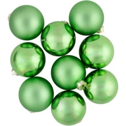 Northlight 9ct Grass Green Finish Glass Christmas Ball Ornaments 2.5" (65mm) -Christmas Decoration Store northlight wy00747 4 54746.1677147411