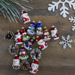 Northlight 12ct Red Winter Snowmen And Santa Claus Figurine Glass Christmas Ornaments 2.5" -Christmas Decoration Store northlight wy04168 3 28398.1600478513