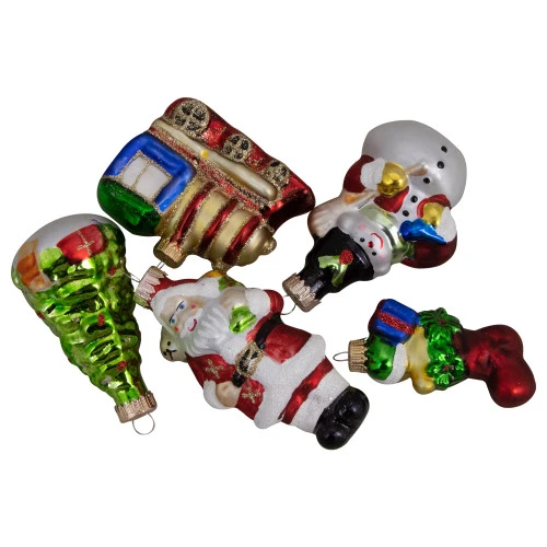 Northlight 5ct Vibrantly Colored Festive Holiday Christmas Figurine Ornaments 3.5" 5 Northlight 5ct Vibrantly Colored Festive Holiday Christmas Figurine Ornaments 3.5" - Image 3