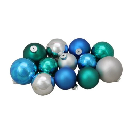 Northlight 96ct Blue And Silver 2-Finish Glass Christmas Ball Ornaments 3.25" (80mm) 4 Northlight 96ct Blue And Silver 2-Finish Glass Christmas Ball Ornaments 3.25" (80mm) - Image 2